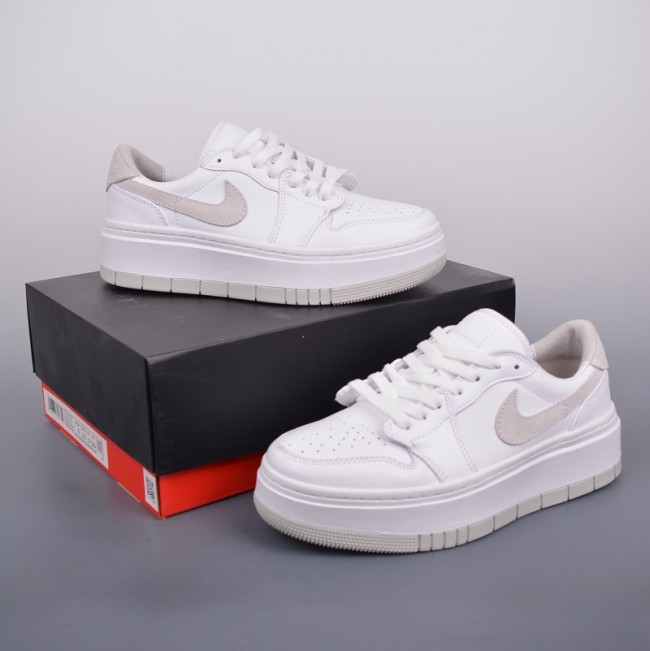 Elevate Air Jordan 1 Low SE pure original version  Wolf Grey  small AJ thick bottom retro basketball shoes
