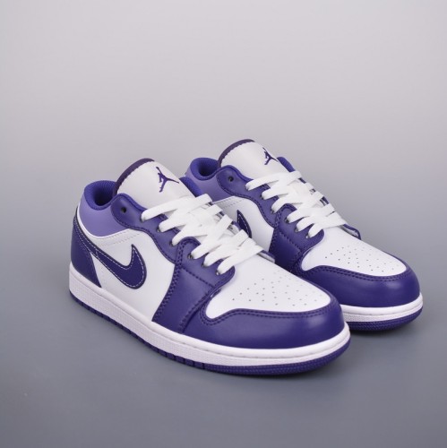 Air Jordan 1 Low white purple toes AJ1 Joe 1 Low help leisure sandals