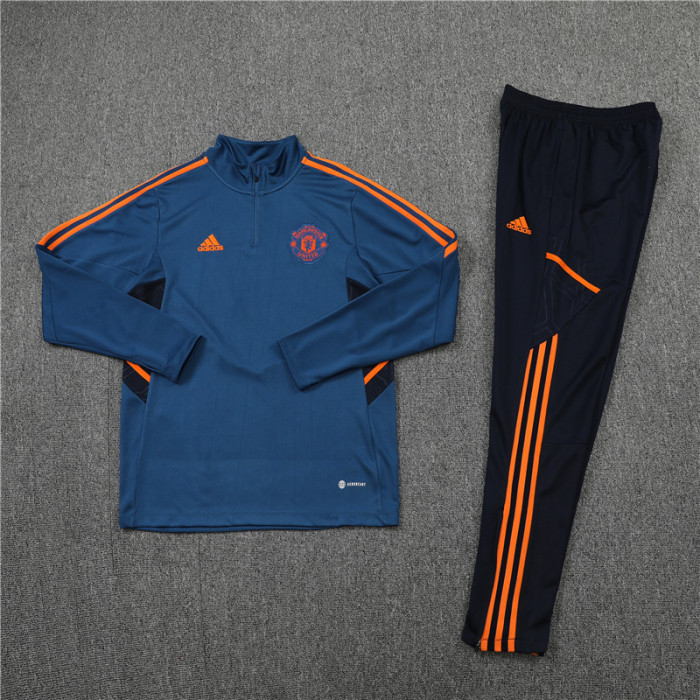 Manchester United 2022/2023 1/4 zipper tracksuit blue