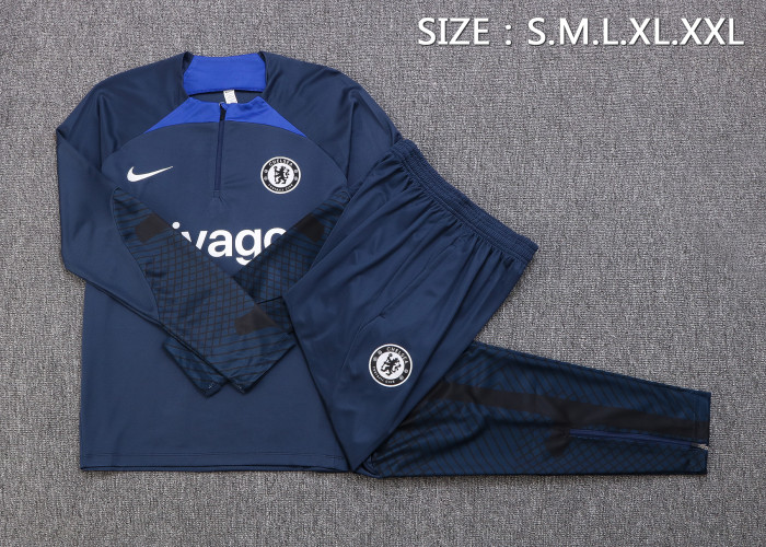 Chelsea 2022/2023 1/4 zipper tracksuit dark blue