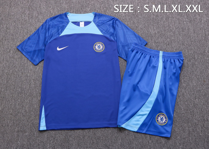 Chelsea 2022/2023 short sleeve tracksuit blue