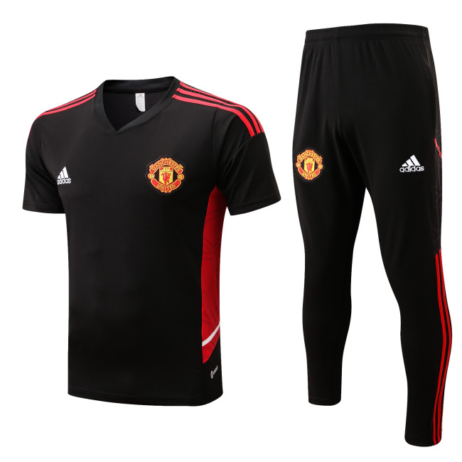 Manchester United 2022/2023 short sleeve tracksuit black