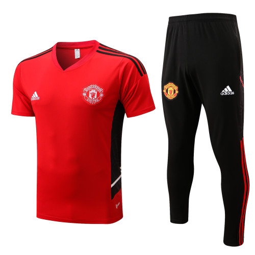 Manchester United 2022/2023 short sleeve tracksuit red