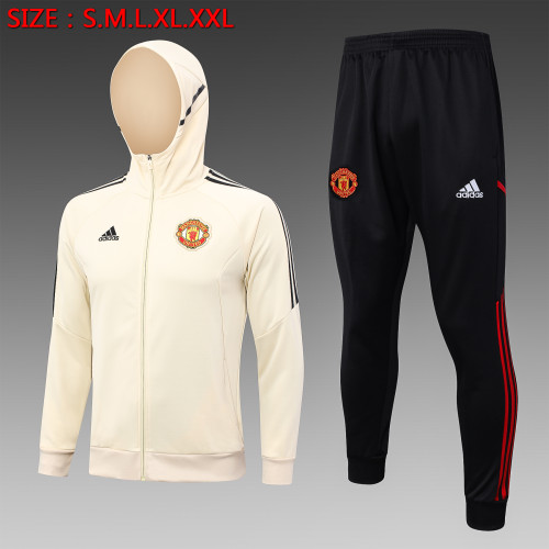 Manchester United 2022/2023 hooded tracksuit light yellow