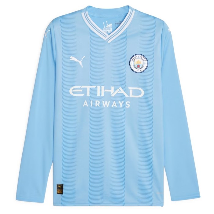 2023-24 Manchester City Home Long Sleeve  Shirt