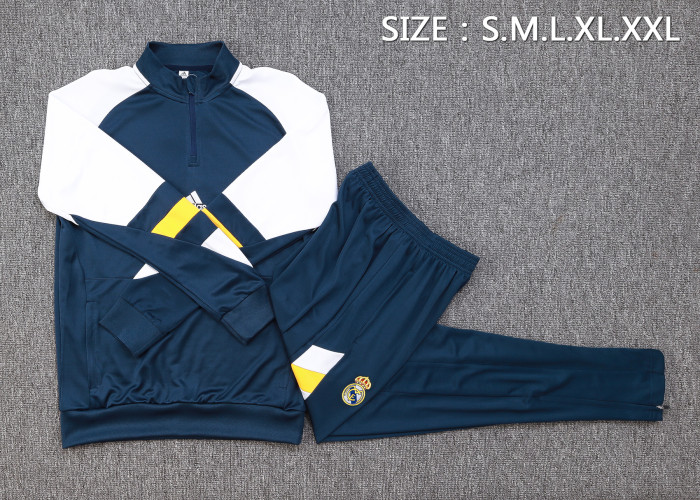 23-24 Real Madrid, sapphire blue, half pull