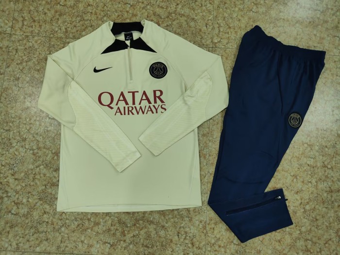 23-24 Half La Paris Saint Germain beige training suit