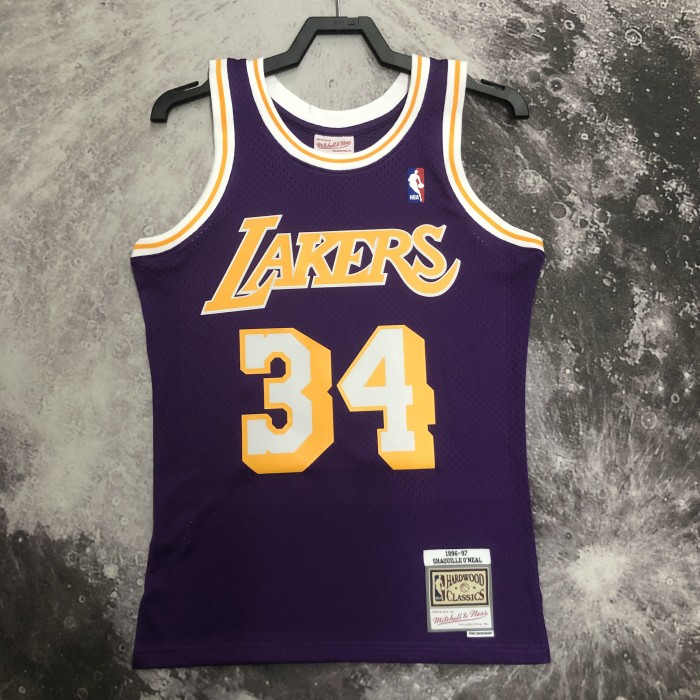 MN Hot Press Retro Jersey: SW Lakers season 9697, Purple Collar No. 34 Onil