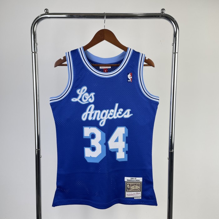 MN Fan Hot Press Retro Jersey: Lakers 199697 season, Blue No. 34 Onil