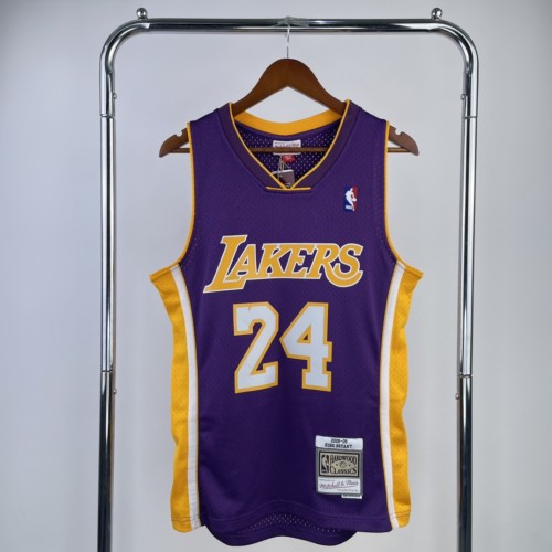 Mn hot pressed retro jersey: SW Lakers 2008/09 season V-neck Purple No. 24 Kobe Bryant