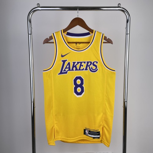 23 season, Lakers, turtleneck, Yellow No. 8 Kobe Bryant