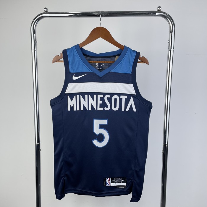 23rd season, Timberwolves, away, navy blue No. 5 Edwards