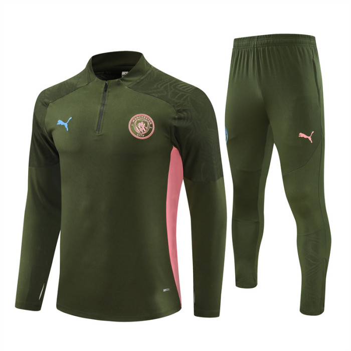 24/25 Manchester city kids training suit Military Green