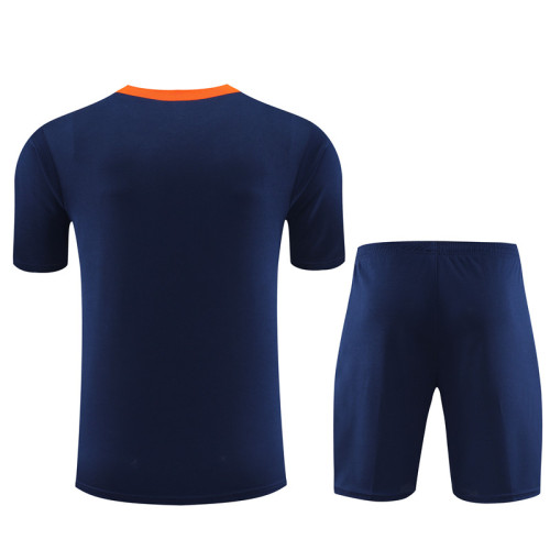 24/25 Netherlands kids short -sleeved Royal blue training suit