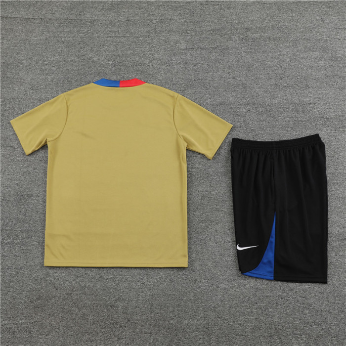 24/25 Barcelona kids Short sleeve golden training suit