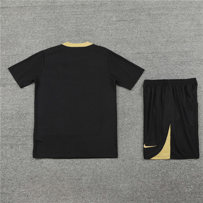 24/25 PSG kids short -sleeved training suit black