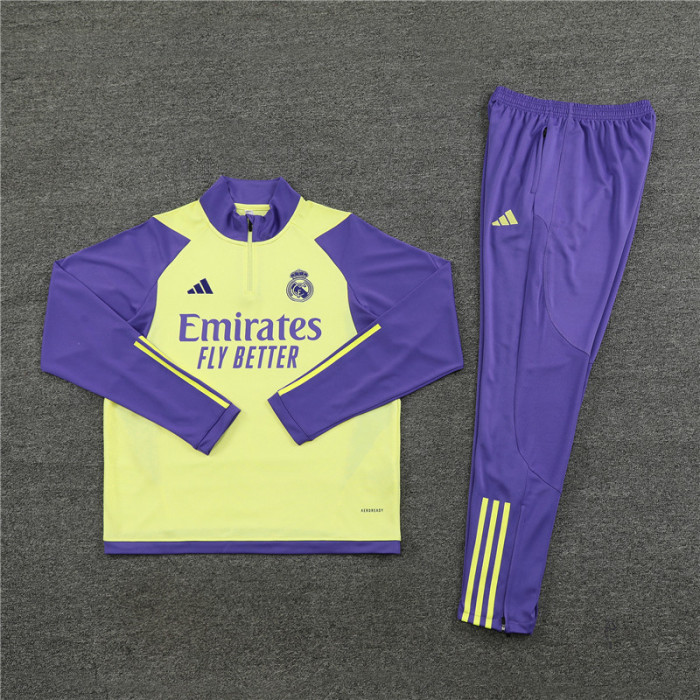 23/24 Real Madrid Kids training suit Light yellow