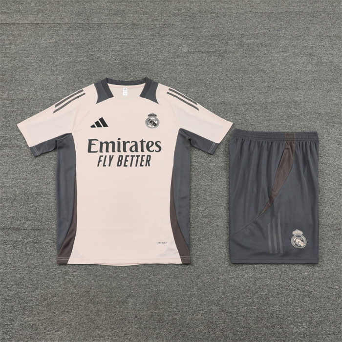 24/25 Real Madrid kids Short sleeve training suit light yellow