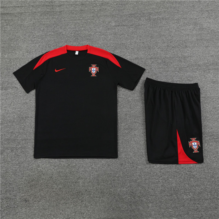 24/25 Portugal kids short sleeved black training suit