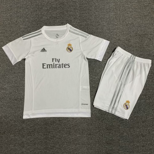 15/16 Retro Real Madrid home kids kit