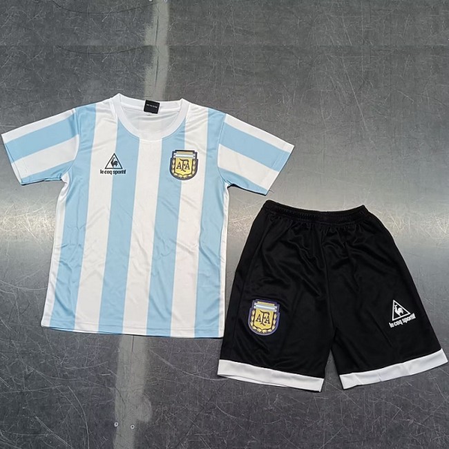 Retro 1986 Argentina home kids kit
