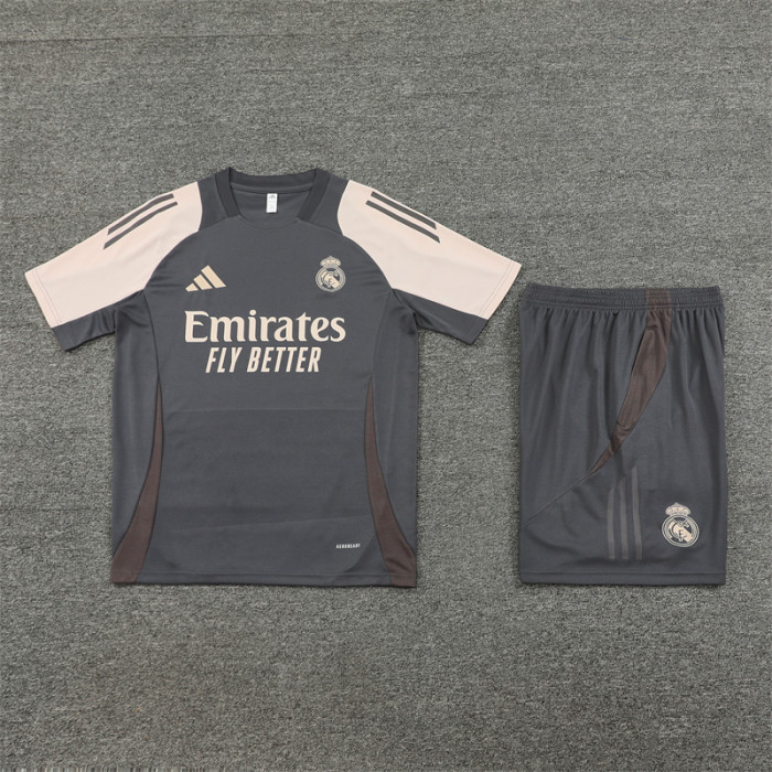 24/25 Real Madrid kids Short sleeve training suit dark grey