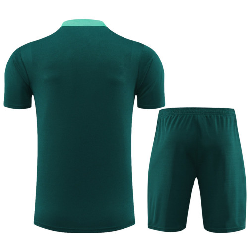 24/25 Portugal short -sleeved green training suit