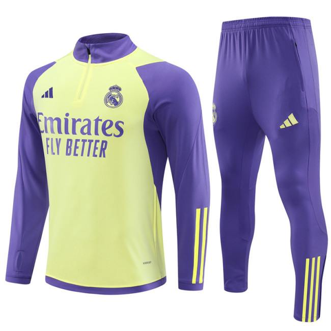 23/24 Real Madrid Kids training suit Light yellow