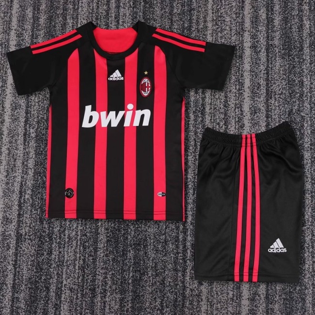 Retro 08/09 AC Milan home kids kit