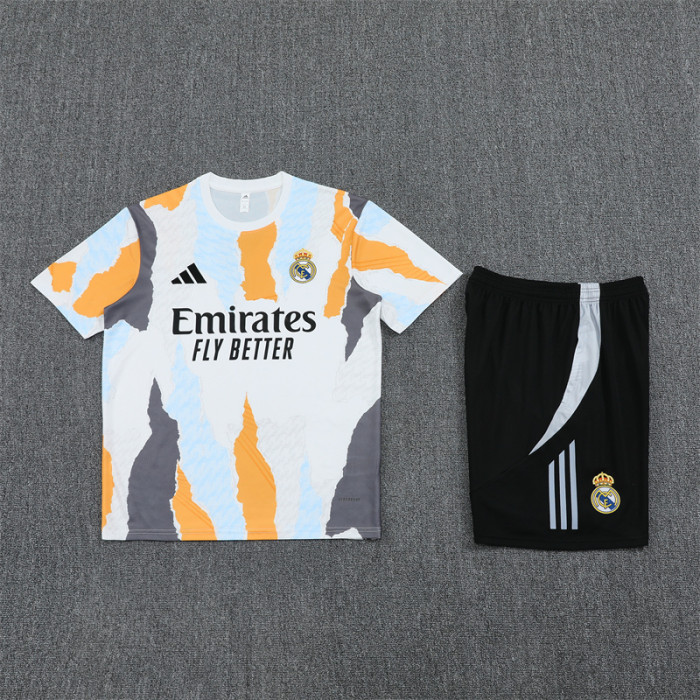 24/25 Real Madrid kids Short sleeve training suit Camouflage white