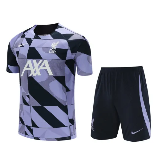 23/24 Liverpool kids Short sleeve purple black training suit