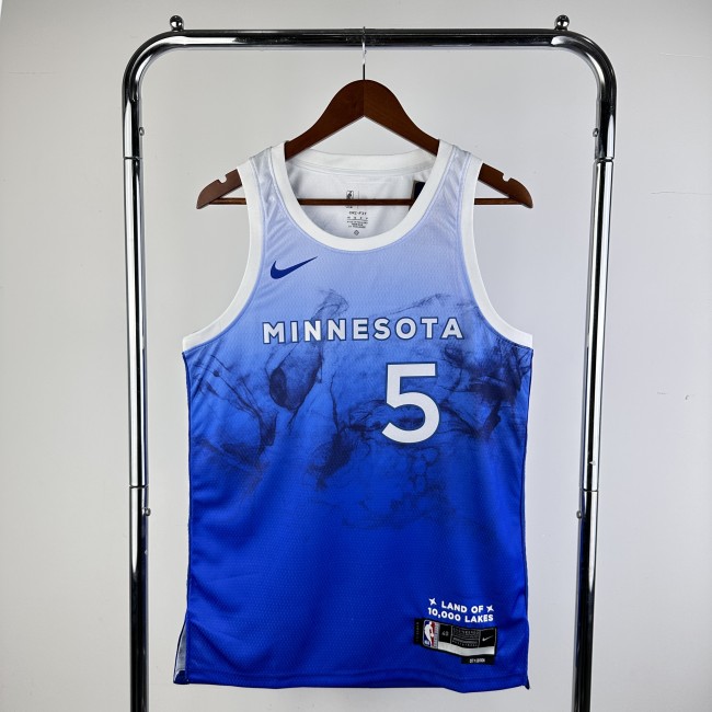 24 NBA Timberwolves City Edition #5 Edwards Basketball Jersey