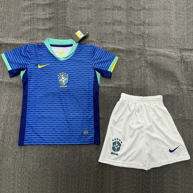 24/25 Brazil Away kids kit football Jersey