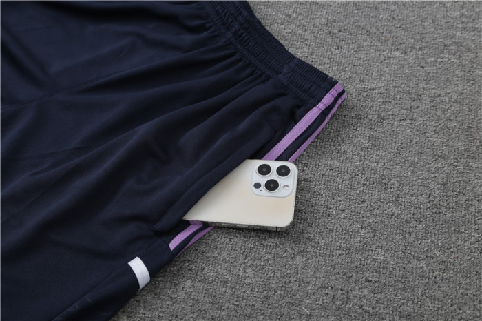 23/24 Real Madrid Short sleeve purple training suit