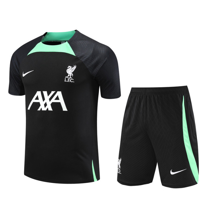 23/24 Liverpool Short sleeve Black green training suit