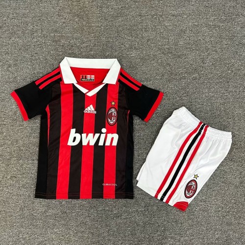 Retro 09/10 AC Milan home kids kit