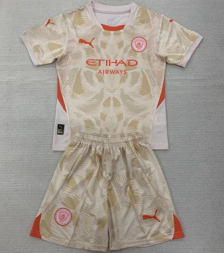 24/25 Manchester City orange goalkeeper kids kit