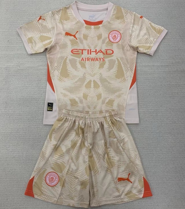24/25 Manchester City orange goalkeeper kids kit