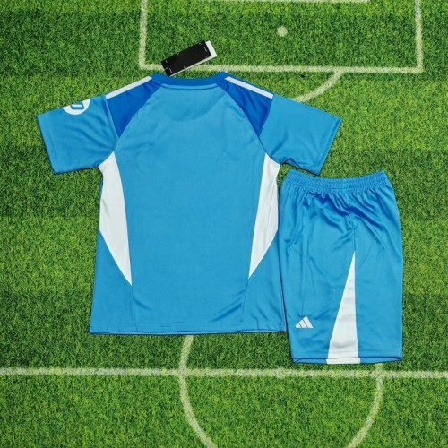 25/26 Real Madrid blue goalkeeper kids kit