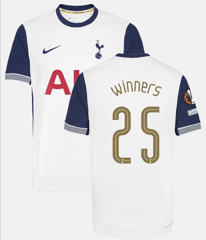 24/25 Tottenham Hotspur home Europa League Winners football jersey