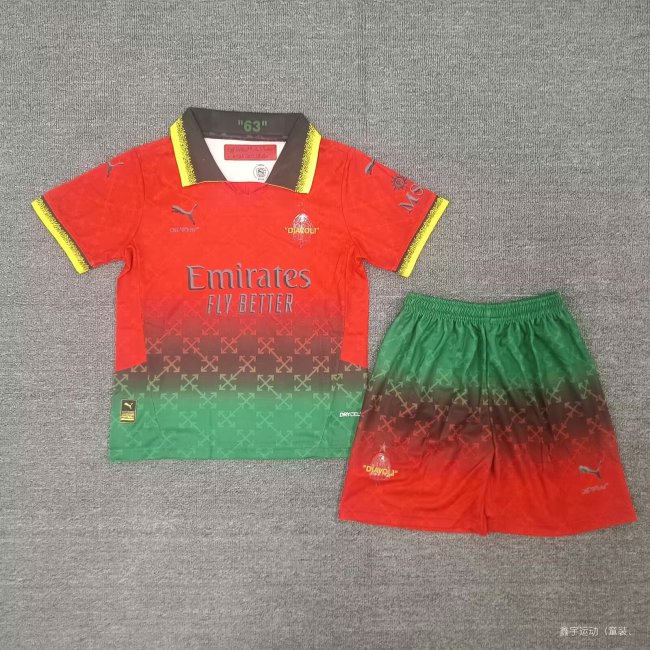 24/25 AC milan fourth red kids kit