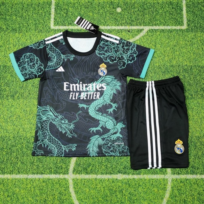 25/26 Real Madrid green dragon kids kit red