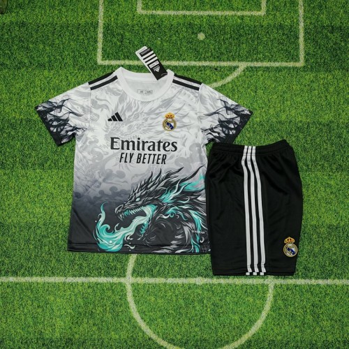25/26 Real Madrid green dragon kids kit red 1