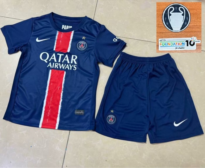 24/25 PSG home kids kit Champions League