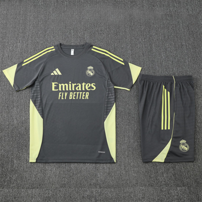 25/26 Real Madrid kids Short sleeve training suit dark grey