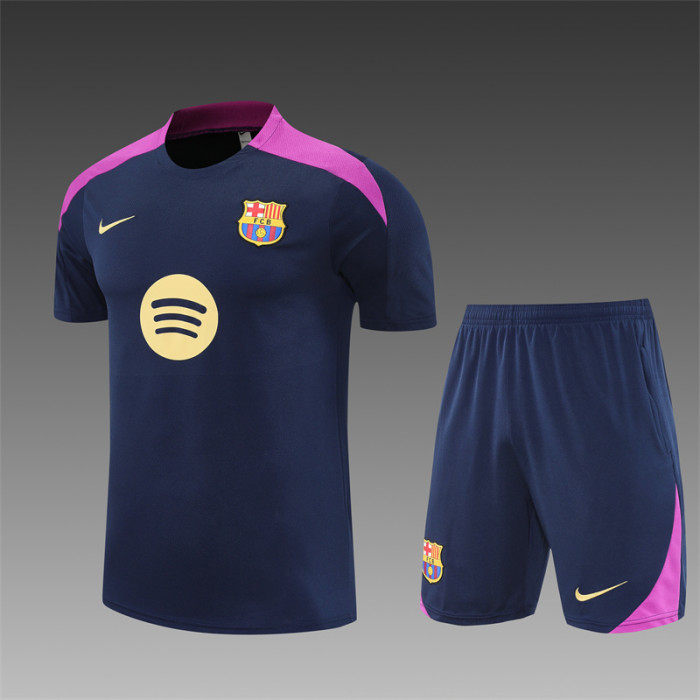 24/25 Barcelona kids Short sleeve training suit royal blue
