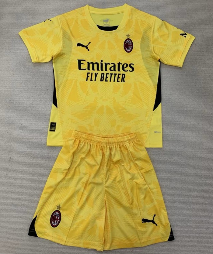 24/25 AC milan goalkeeper kids kit yellow