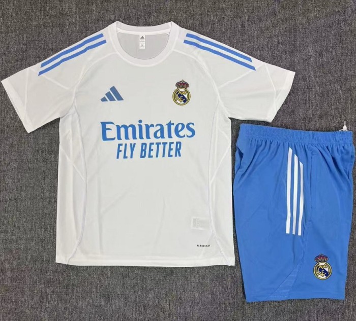 25/26 Real Madrid kids Short sleeve training suit white