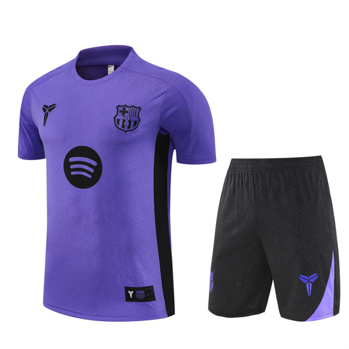 25/26 Barcelona kids Short sleeve training suit Purple