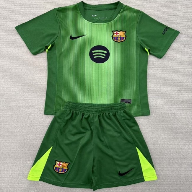 25/26 Barcelona kids kit goalkeeper green